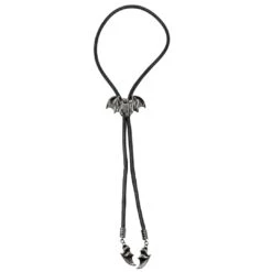 Bat Black Bolo Western Tie -Creepy Wear World JBTBB 4