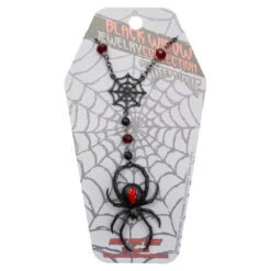 Black Widow Spider Rosary Charm Necklace -Creepy Wear World JNBWS 3