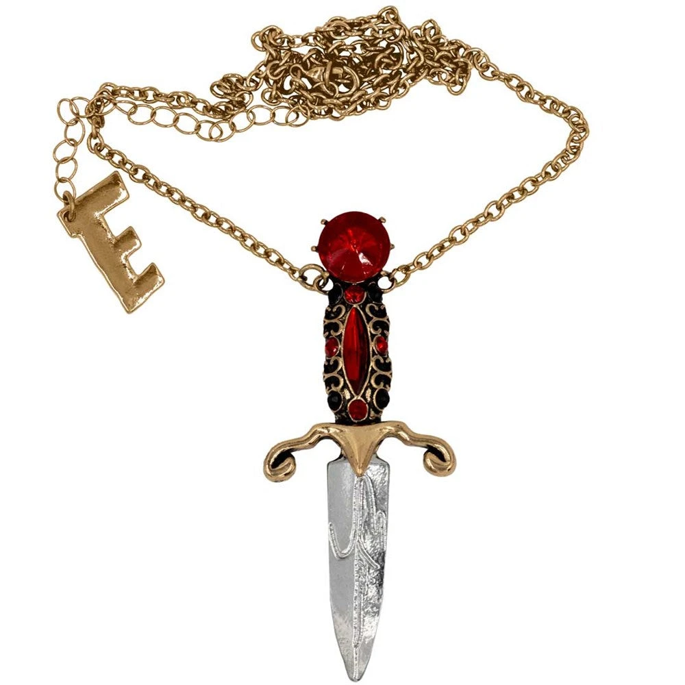 Elvira Dagger Necklace Red 1 Elvira Dagger Necklace Red