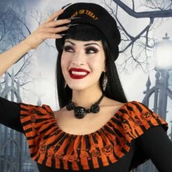 Jack O Lantern Pumpkin Necklace Black -Creepy Wear World JNJOLB 4