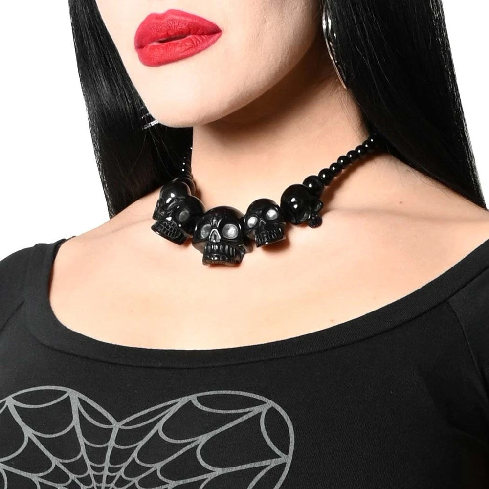 Skull Collection Necklace Black 3 Skull Collection Necklace Black - Image 3