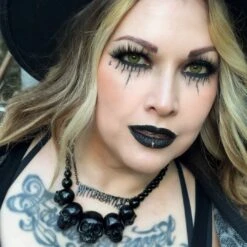 Skull Collection Necklace Black 10 Skull Collection Necklace Black -Creepy Wear World JNSCB 5