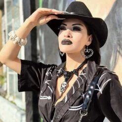 Crow Skull Collection Necklace Black -Creepy Wear World JNSCCB 4