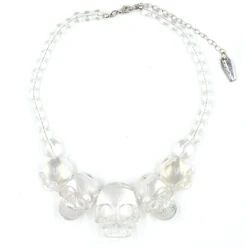 Skull Collection Necklace Crystal Clear 6 Skull Collection Necklace Crystal Clear -Creepy Wear World JNSCCC