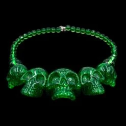 Skull Collection Necklace Green Glitter -Creepy Wear World JNSCGG 3 e79d7f01 0102 4e09 a87e 020083971a45