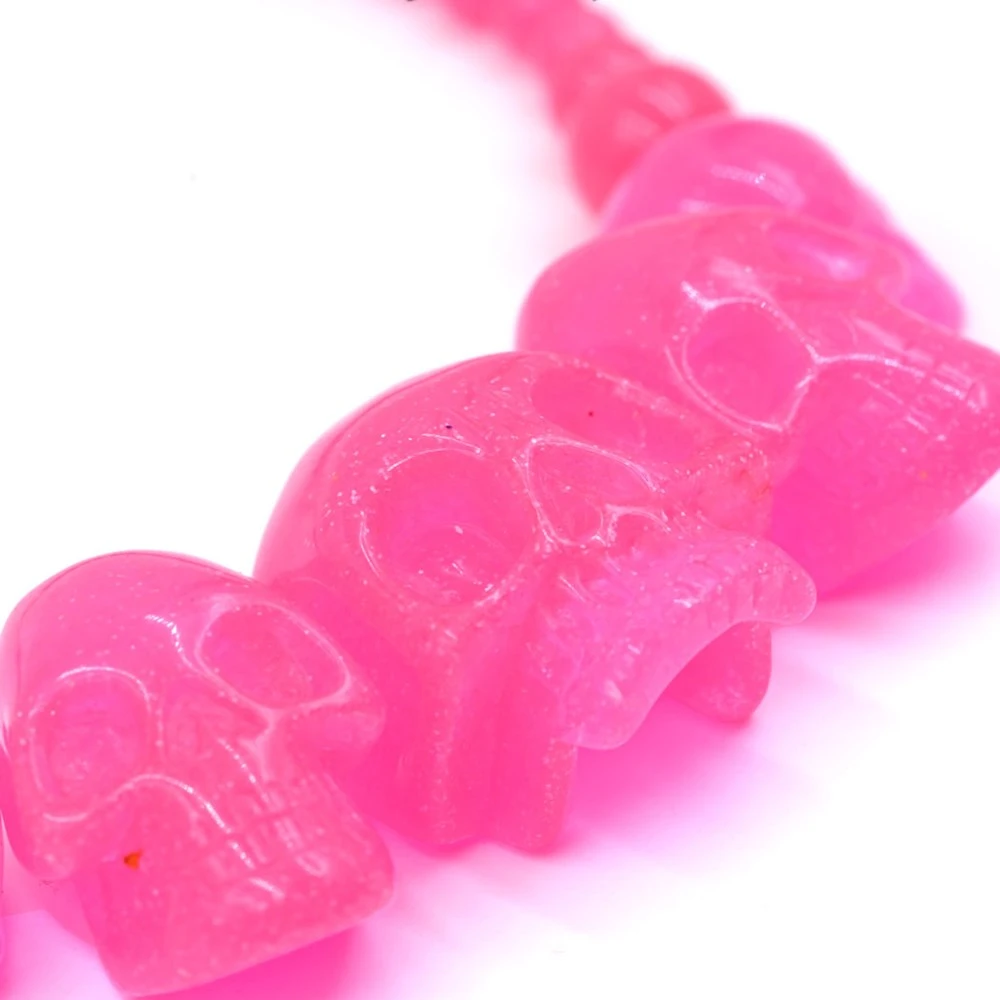 Skull Collection Necklace Pink Glitter 2 Skull Collection Necklace Pink Glitter - Image 2