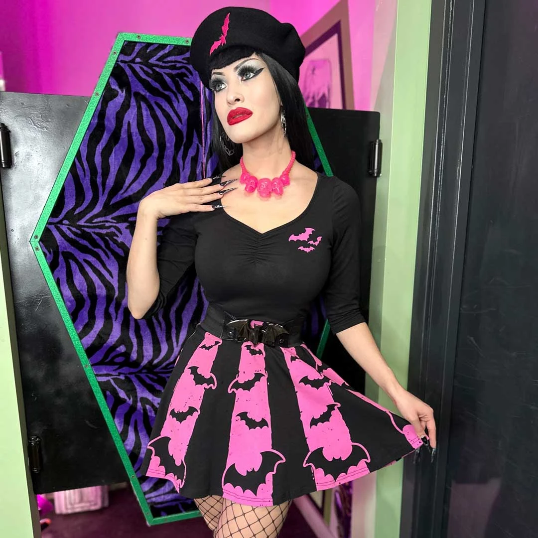 Skull Collection Necklace Pink Glitter 4 Skull Collection Necklace Pink Glitter - Image 4