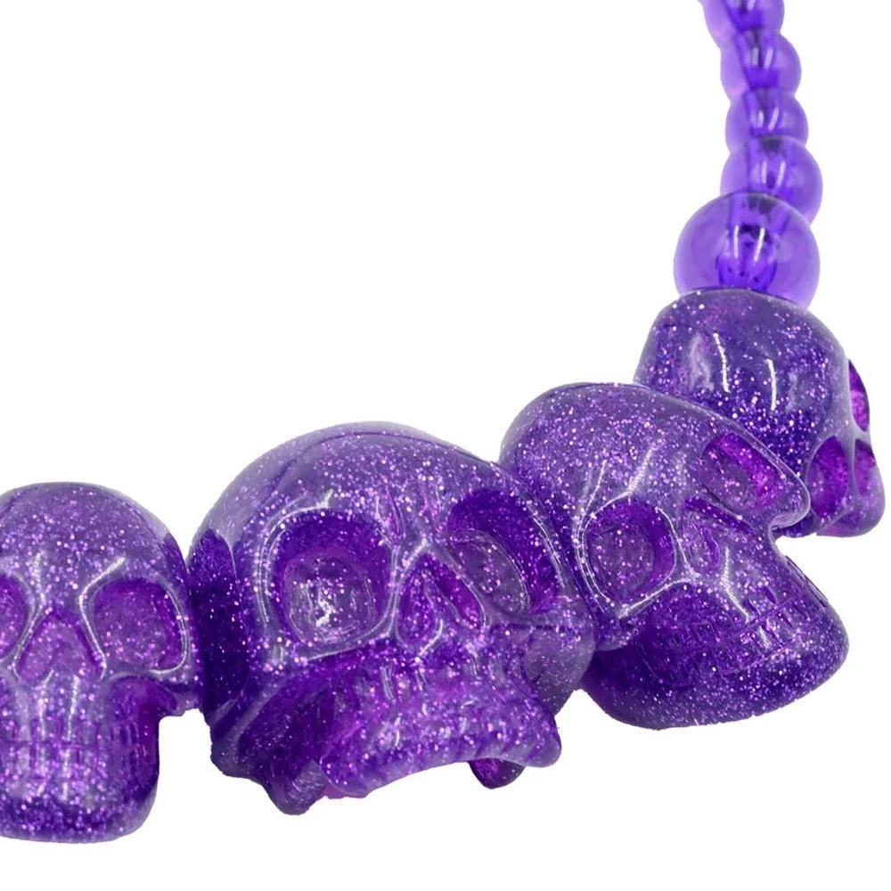 Skull Collection Necklace Purple Glitter 2 Skull Collection Necklace Purple Glitter - Image 2