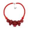 Skull Collection Necklace Red Glitter