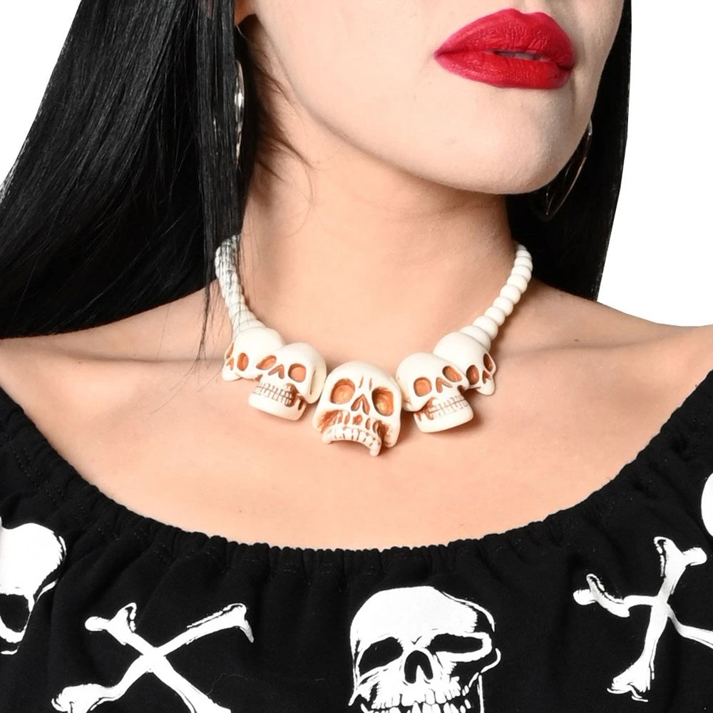 Skull Collection Necklace White 3 Skull Collection Necklace White - Image 3