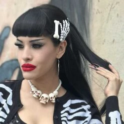 Skull Collection Necklace White 9 Skull Collection Necklace White -Creepy Wear World JNSCW 5