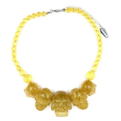 Skull Collection Necklace Gold Glitter