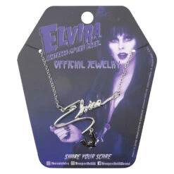 Elvira Bat Name Text Necklace -Creepy Wear World JNTEB 3