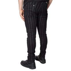 Destroyer Skinny Grey Stripe Jeans 5 Destroyer Skinny Grey Stripe Jeans -Creepy Wear World JSSG 3