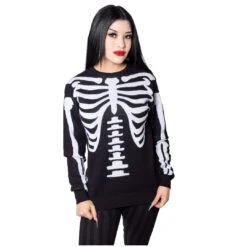 Ribcage Skeleton Bones Sweater -Creepy Wear World MKWBBW 3