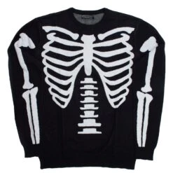 Ribcage Skeleton Bones Sweater -Creepy Wear World MKWBBW 4