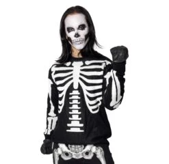 Ribcage Skeleton Bones Sweater -Creepy Wear World MKWBBW 5