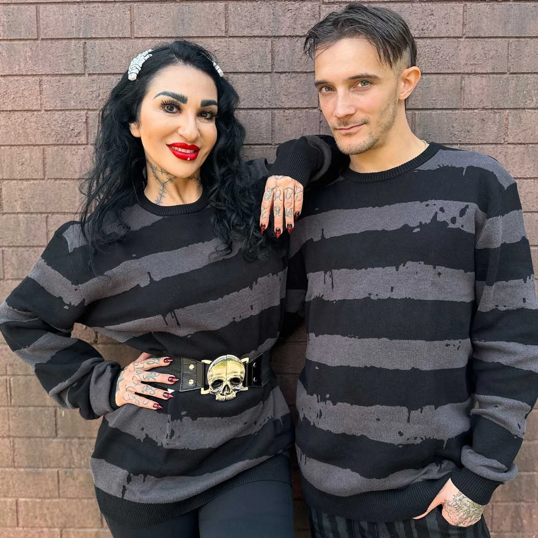 Destroyer Stripe Grey Sweater 5 Destroyer Stripe Grey Sweater - Image 5