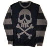 Harlock Skull Grey Striped Sweater