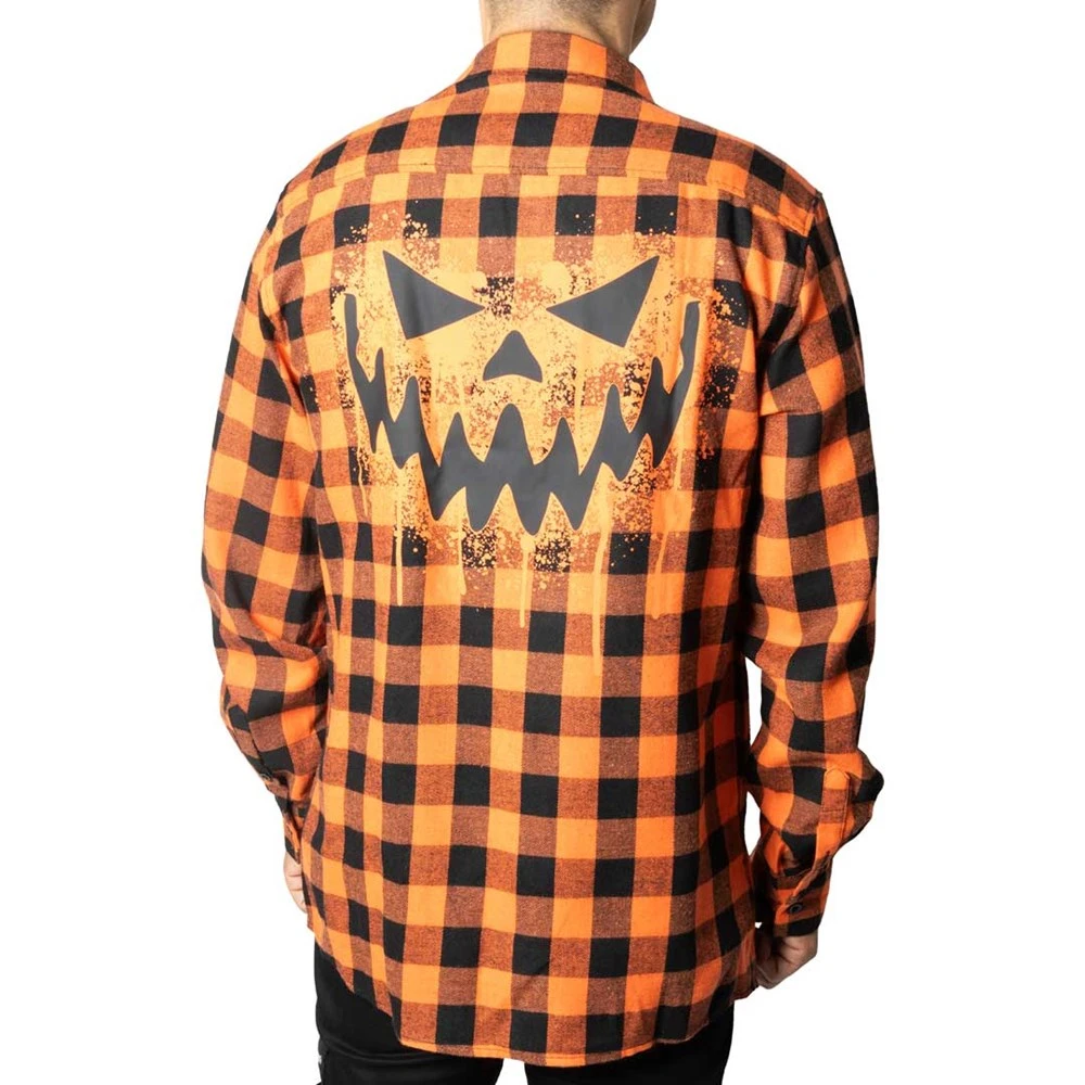 Pumpkin Face Orange Flannel Shirt 1 Pumpkin Face Orange Flannel Shirt