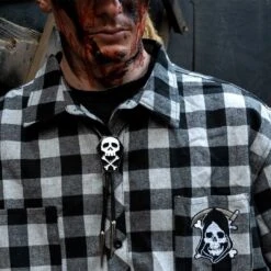 Reaper's Revenge Grey Flannel Shirt -Creepy Wear World MSFRR 5