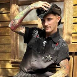 Black Widow Western Shirt 11 Black Widow Western Shirt -Creepy Wear World MSWBW 6