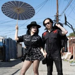 Kreepsville 666 Hellbilly Baphomet Western Shirt Red -Creepy Wear World MSWHBR 6