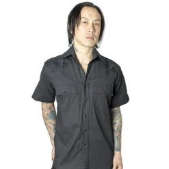 Kreepsville 666 Hellbilly Baphomet Western Shirt -Creepy Wear World MSWHBS 3