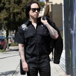 Harlock Skull X Bones Western Shirt 11 Harlock Skull X Bones Western Shirt -Creepy Wear World MSWHSXB 6