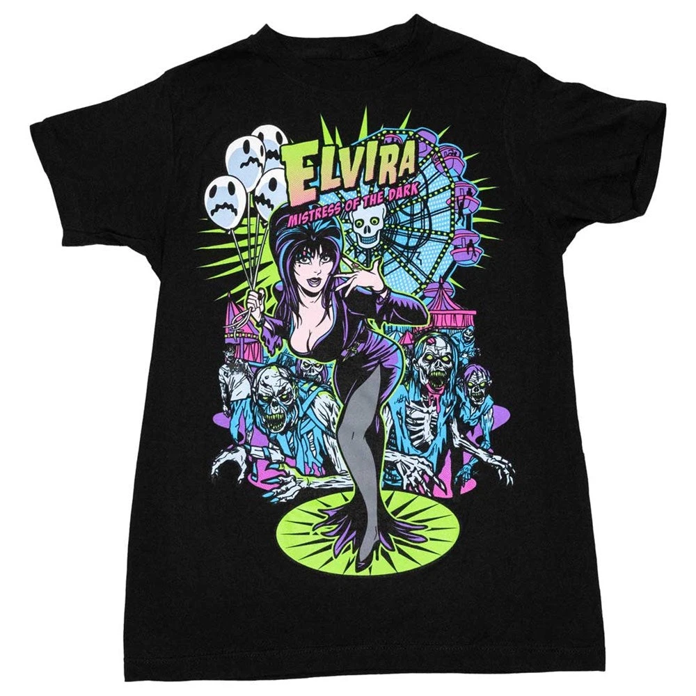 Elvira Zombie Ferris Wheel T-Shirt 1 Elvira Zombie Ferris Wheel T-Shirt