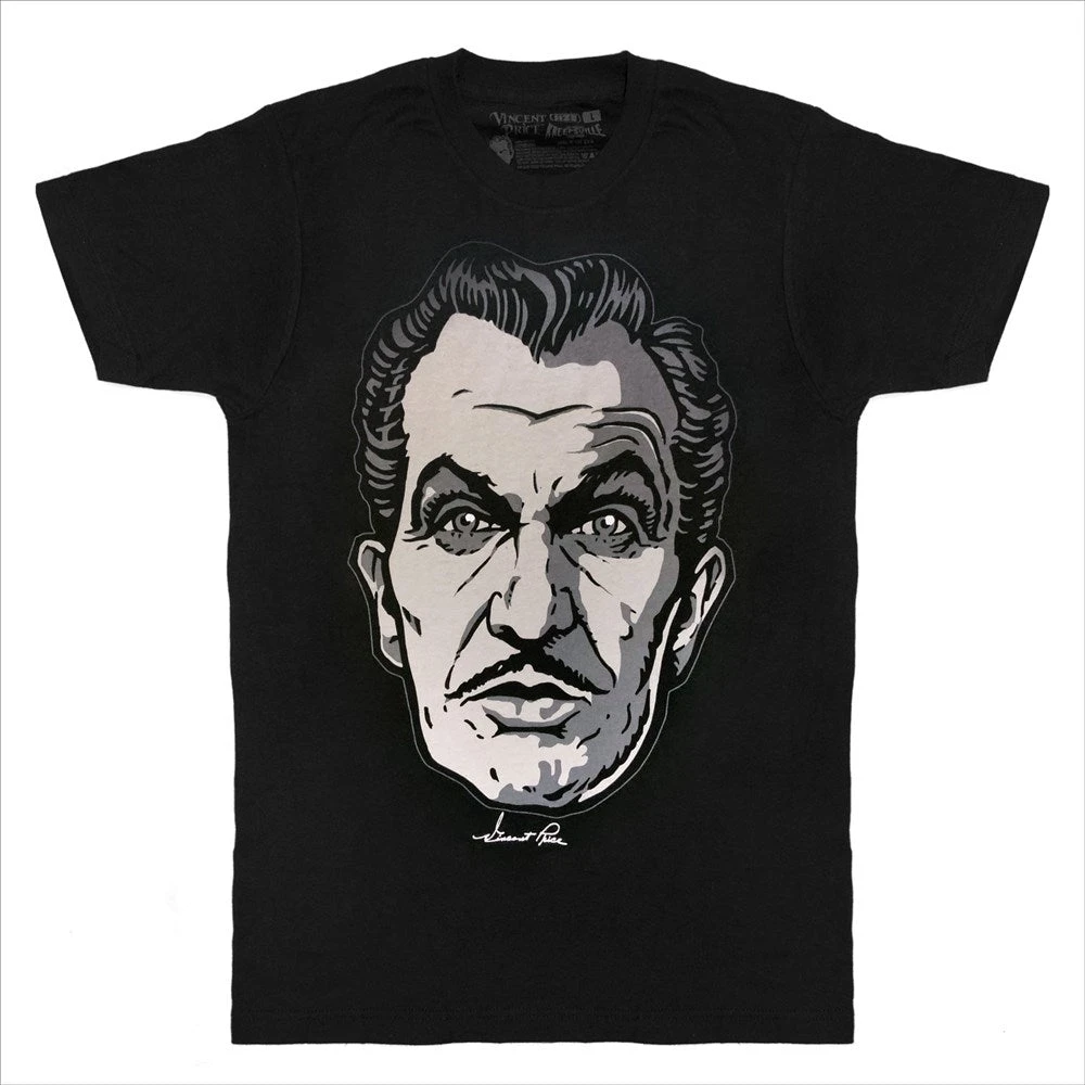 Vincent Price Grey Classic Face Tshirt 1 Vincent Price Grey Classic Face Tshirt