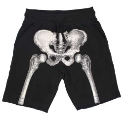 Skeleton Bone Mens White Shorts -Creepy Wear World SHSBW 3