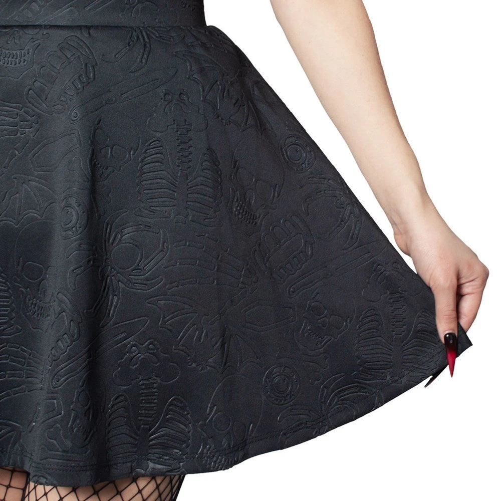 Death Repeat Embossed Skater Skirt 2 Death Repeat Embossed Skater Skirt - Image 2