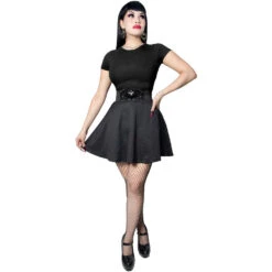 Death Repeat Embossed Skater Skirt 5 Death Repeat Embossed Skater Skirt -Creepy Wear World SKDRE 3