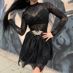 Spiderweb Mesh Tutu Skirt -Creepy Wear World SKMSWT 4