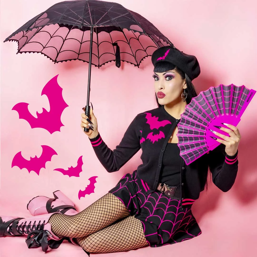 Spiderweb Pink Skater Skirt 3 Spiderweb Pink Skater Skirt - Image 3