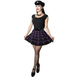Spiderweb Purple Skater Skirt -Creepy Wear World SKWP 3 2c1dec17 be6c 47dc b910 1c74f334bd45