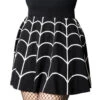 Spiderweb White Skater Skirt