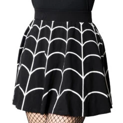 Spiderweb White Skater Skirt