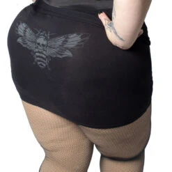 Death Moth Mini Skirt Grey 8 Death Moth Mini Skirt Grey -Creepy Wear World SMDMG 3