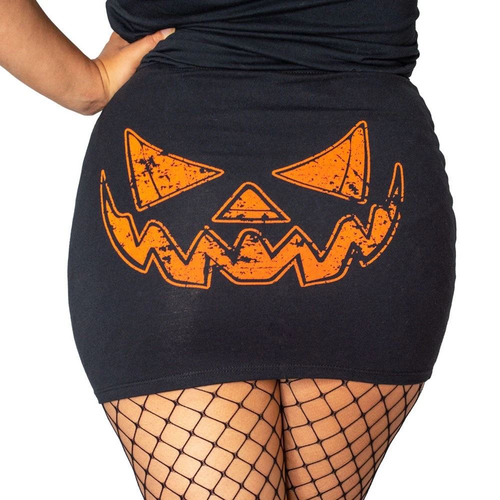 Kreepsville 666 Pumpkin Trick Or Treat Mini Skirt 2 Kreepsville 666 Pumpkin Trick Or Treat Mini Skirt - Image 2