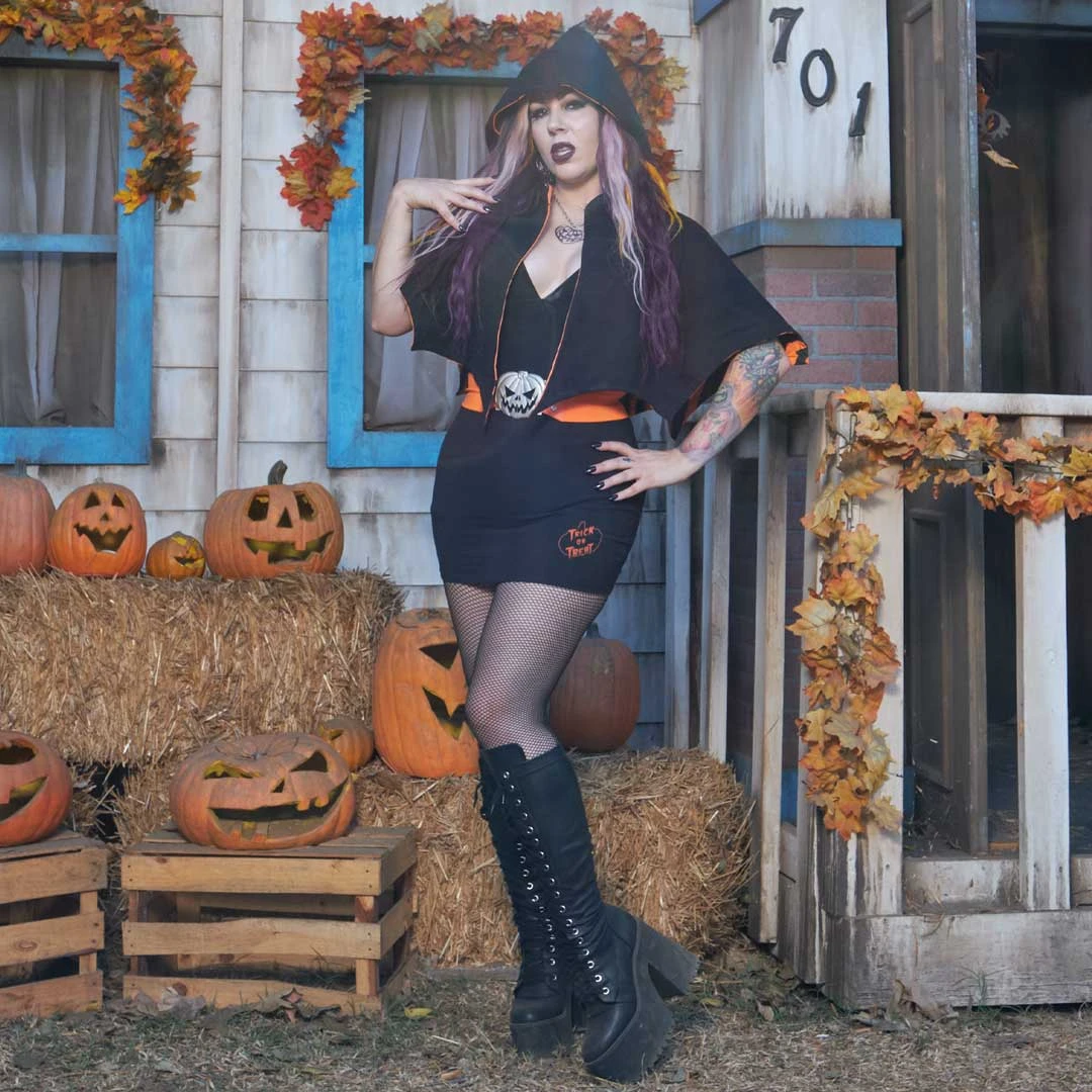 Kreepsville 666 Pumpkin Trick Or Treat Mini Skirt 3 Kreepsville 666 Pumpkin Trick Or Treat Mini Skirt - Image 3