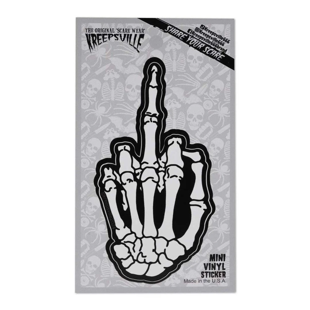 Skeleton Hand Finger Mini Vinyl Sticker 2 Skeleton Hand Finger Mini Vinyl Sticker - Image 2