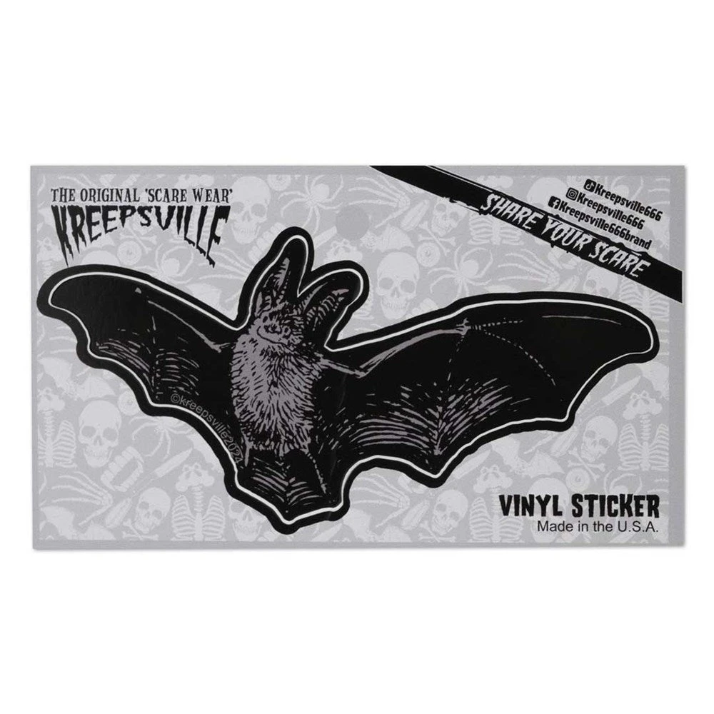 Realistic Bats Left Mini Vinyl Sticker 2 Realistic Bats Left Mini Vinyl Sticker - Image 2