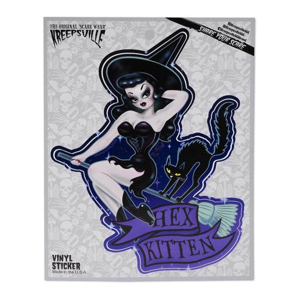 Hex Kitten Witch Vinyl Sticker 2 Hex Kitten Witch Vinyl Sticker - Image 2