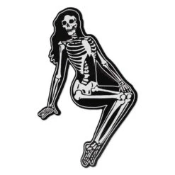 Skeleton Pin-up Sitting Vinyl Sticker